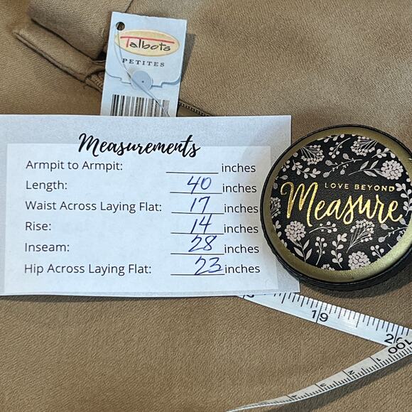 Talbots Petite Wool Pants Tan Size 16 Cuffed Hem Flat Front Belted Pockets Lined - Picture 2 of 12